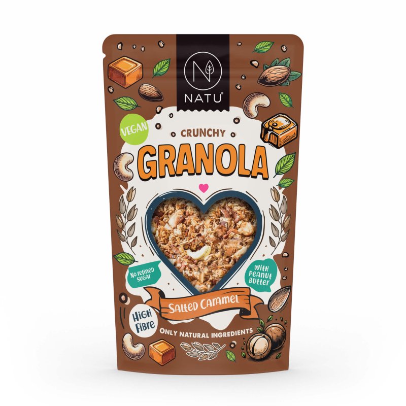 NATU Granola Gezouten Karamel 380 g