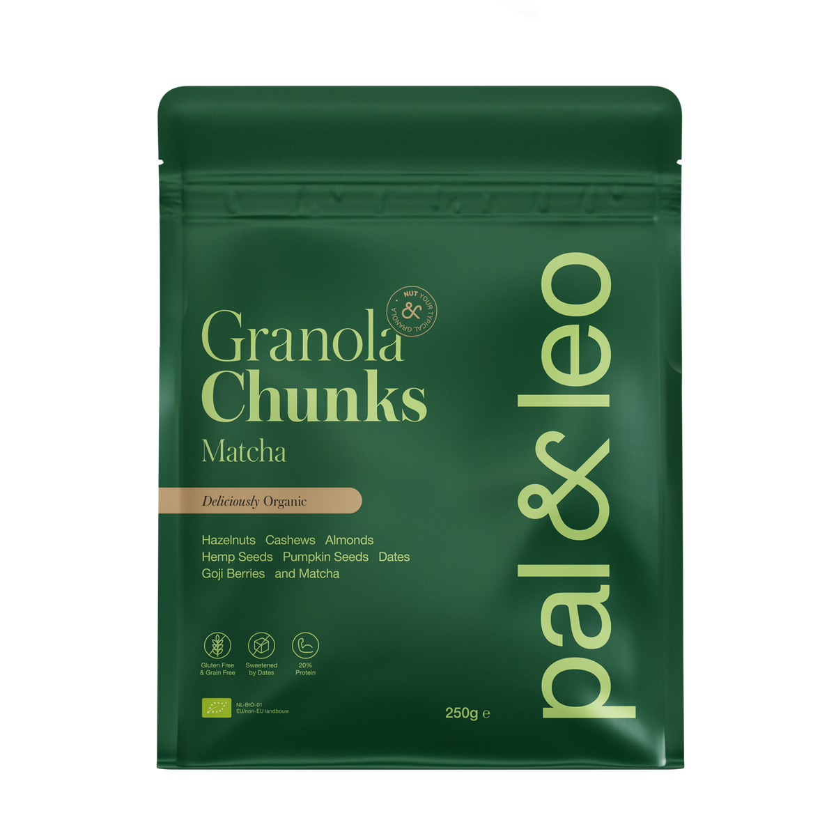 Pal & Leo Granola Chunks Matcha 250 g